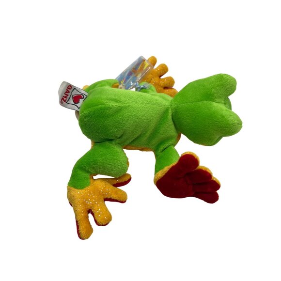 Ganz Webkinz Green Tree Frog Plush Toy Sparkling Details 7" Code has been opened - Picture 3 of 5